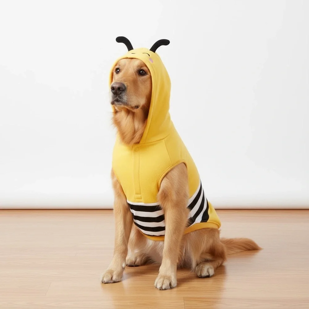 Squishmallows Yellow and Black Striped Dog Hoodie